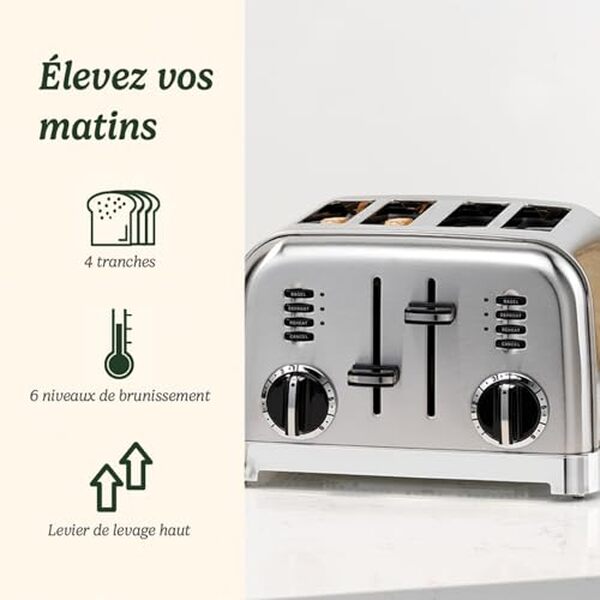 Découvrez notre analyse détaillée du grille-pain Cuisinart 4 tranches en acier inoxydable : caractéristiques, avantages et inconvénients pour démarrer votre journée du bon pied.