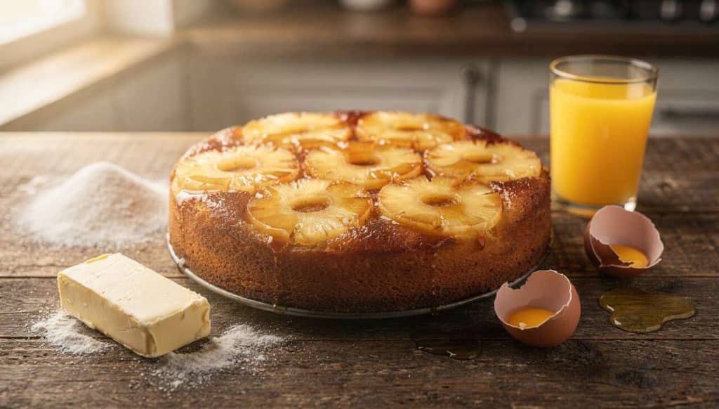 Gâteau renversé à l'ananas : recette facile et savoureuse