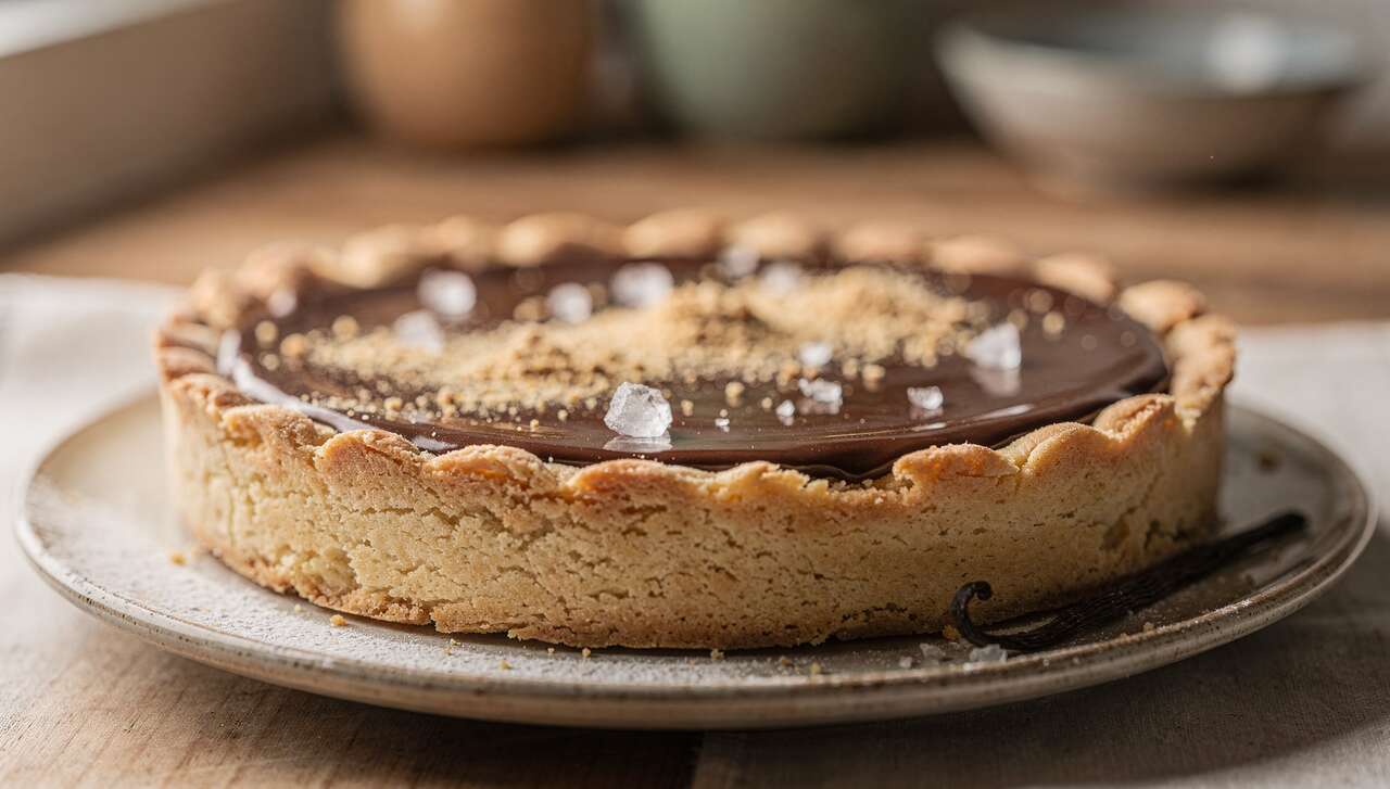 Tarte au chocolat sur sablé breton : recette gourmande