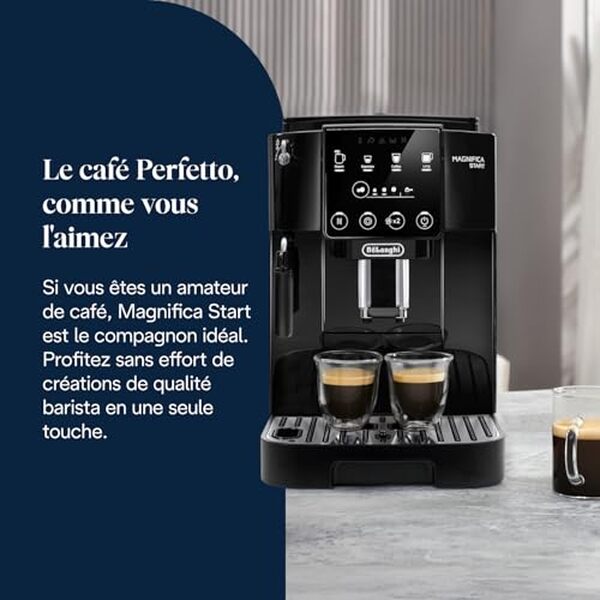 Découvrez la cafetière De'longhi Magnifica Start pour préparer facilement espresso et cappuccino à domicile. Test complet, avis et caractéristiques de ce modèle automatique. 