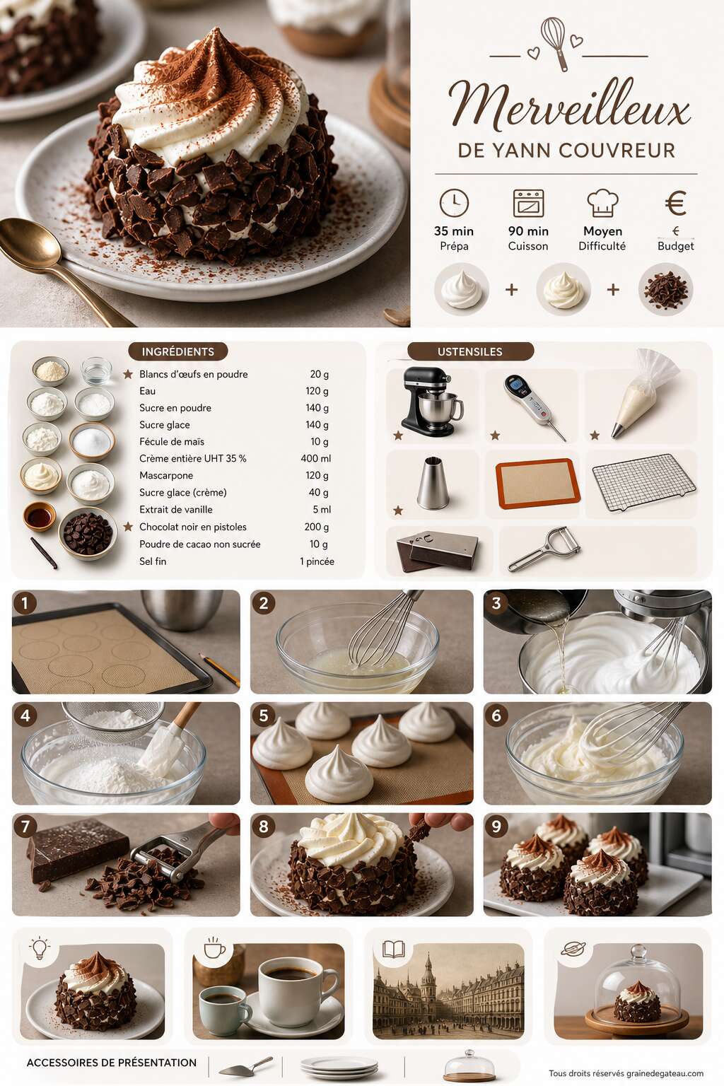 Fiche recette Recette du merveilleux de Yann Couvreur Fiche recette Recette du merveilleux de Yann Couvreur