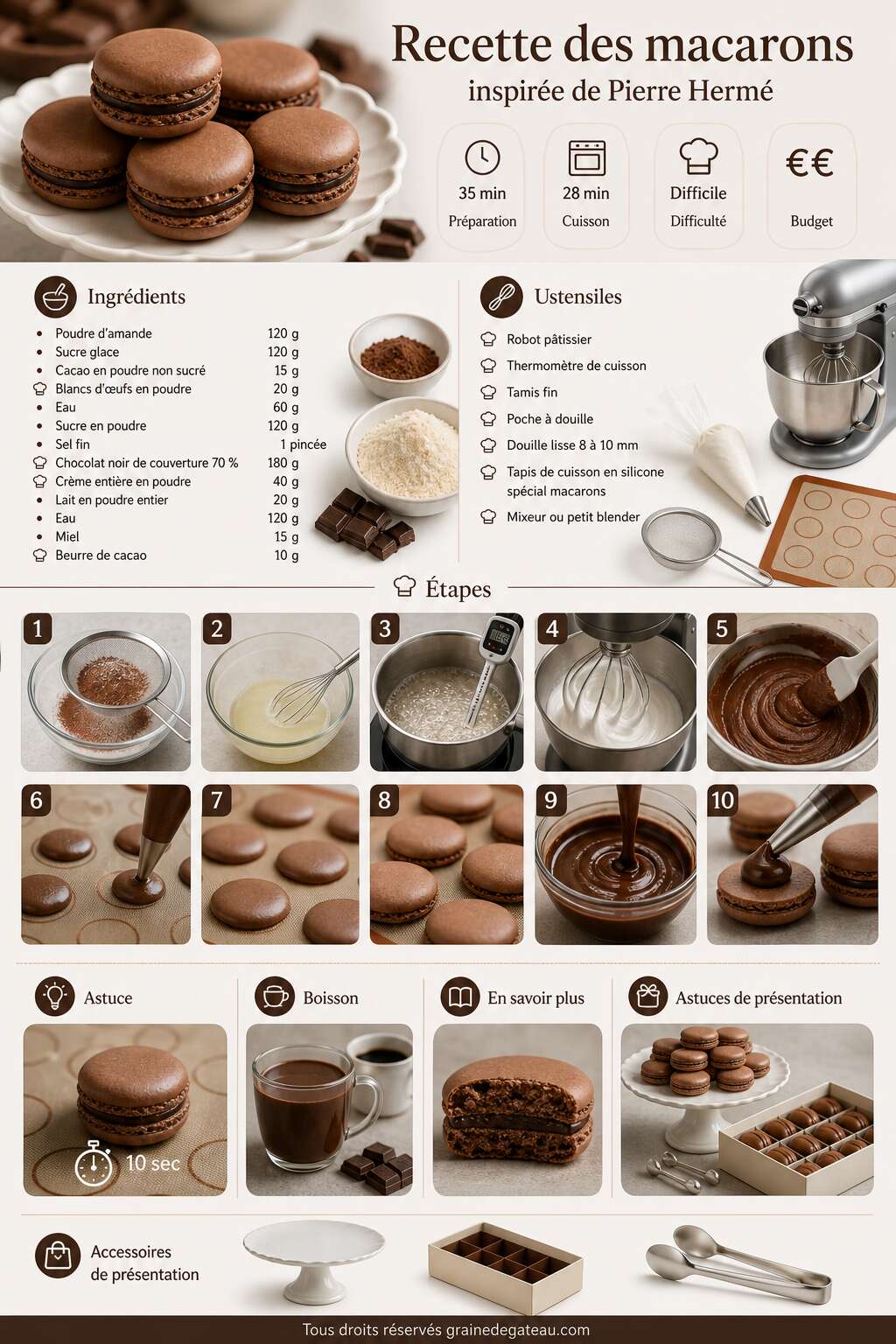 Fiche recette Recette des macarons inspir&eacute;e de Pierre Herm&eacute;