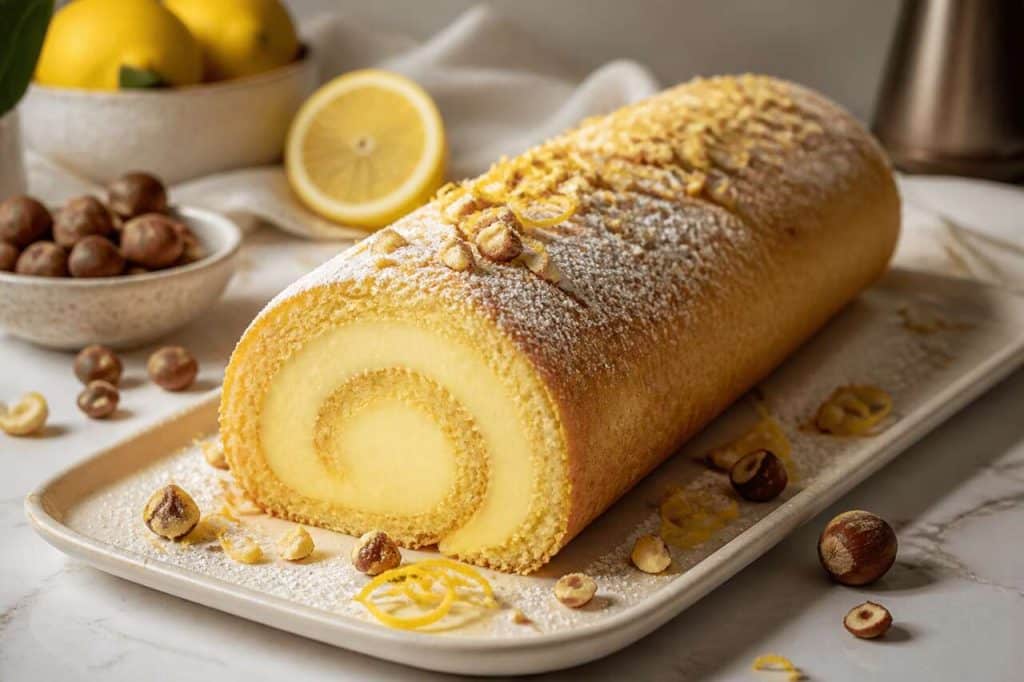 Roulé au citron et noisettes de Cyril Lignac