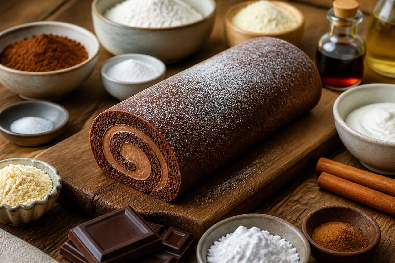 Recette de bûche au chocolat et à la cannelle