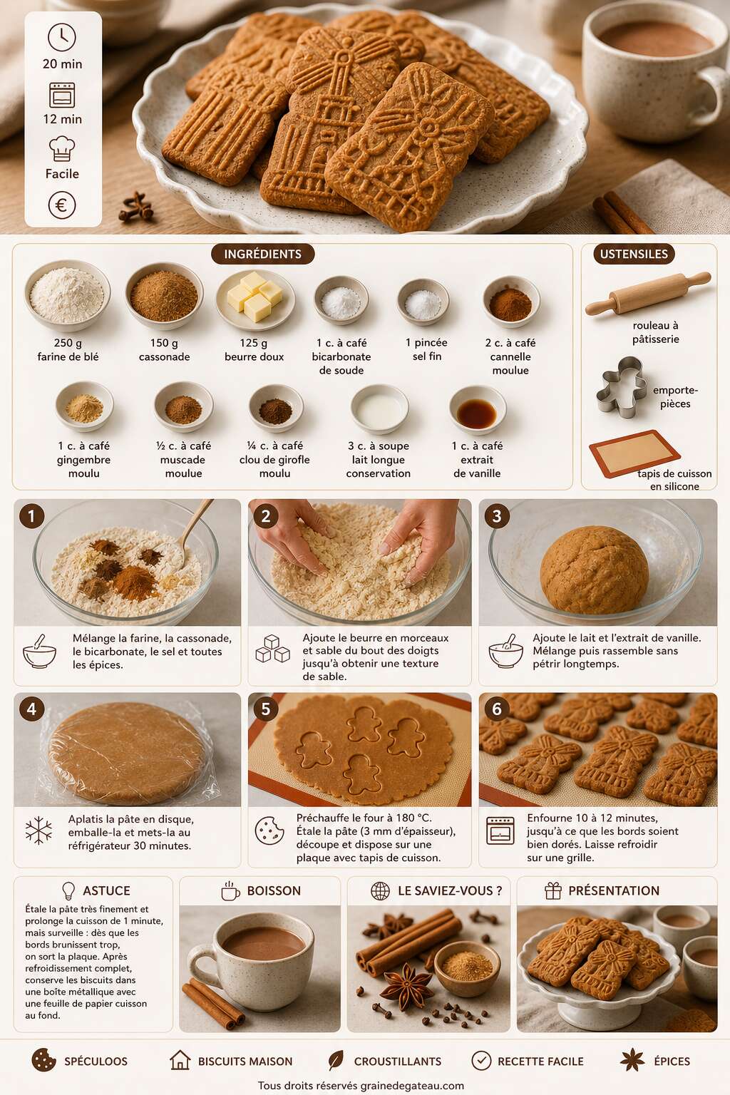 Fiche recette Recette de spéculoos maison faciles et croustillants Fiche recette Recette de spéculoos maison faciles et croustillants