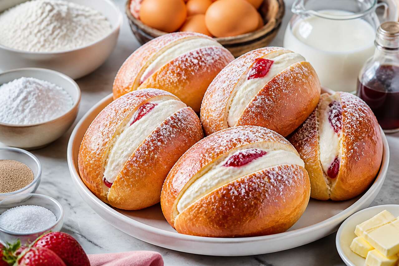 Recette de maritozzi à la vanille et à la fraise