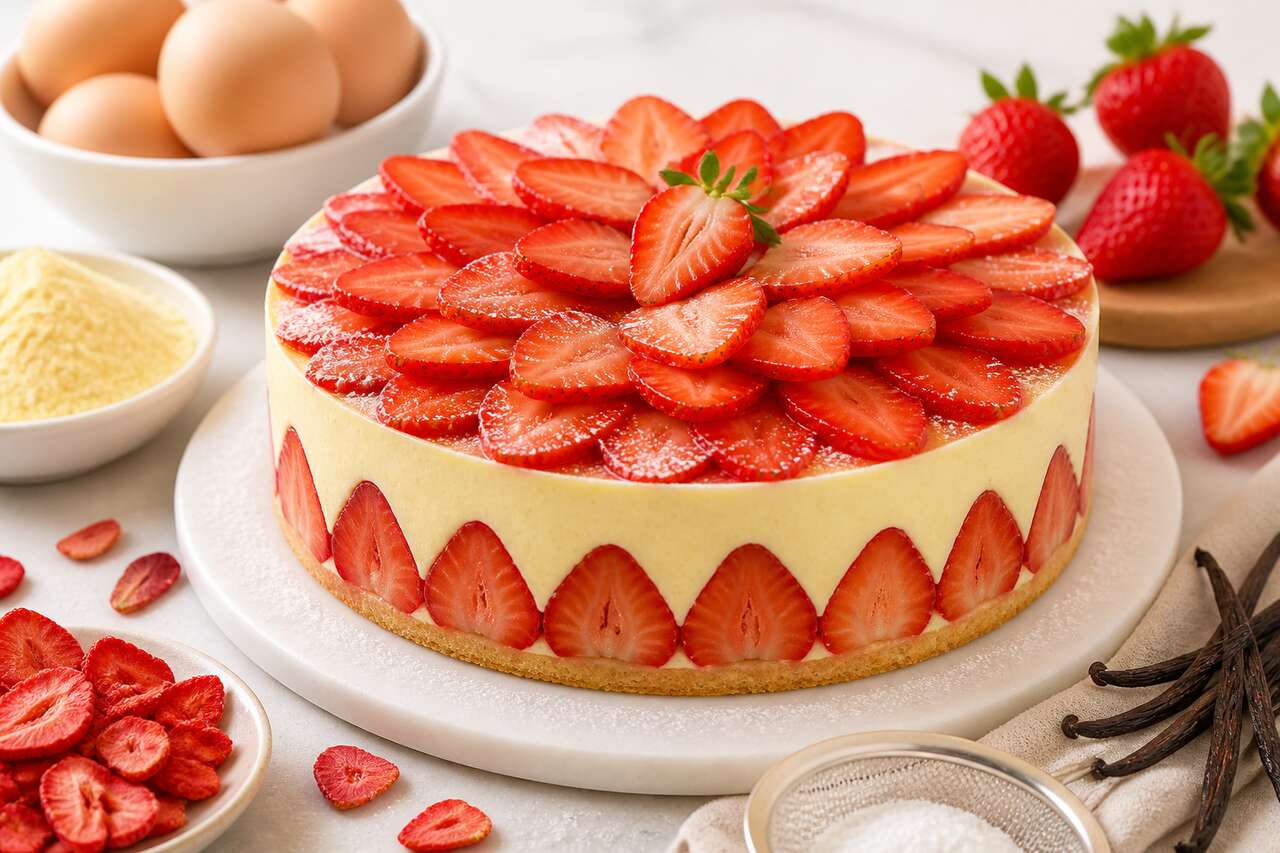 Recette du fraisier à la mousseline vanille façon CAP