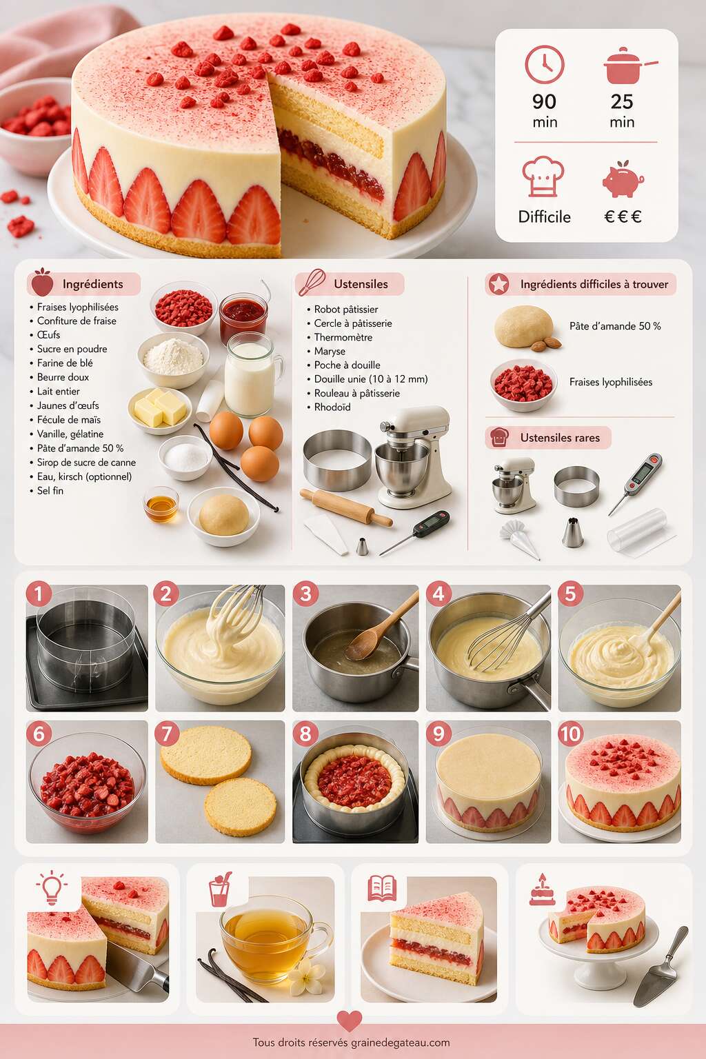 Fiche recette Recette du fraisier de Cyril Lignac et Beno&icirc;t Couvrand