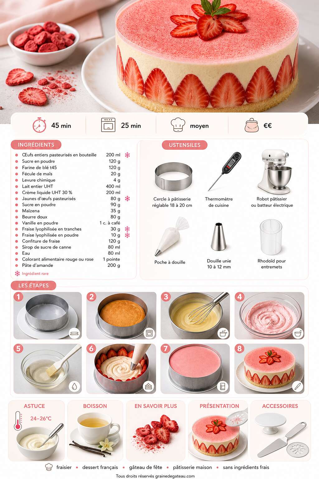 Fiche recette Recette du fraisier maison