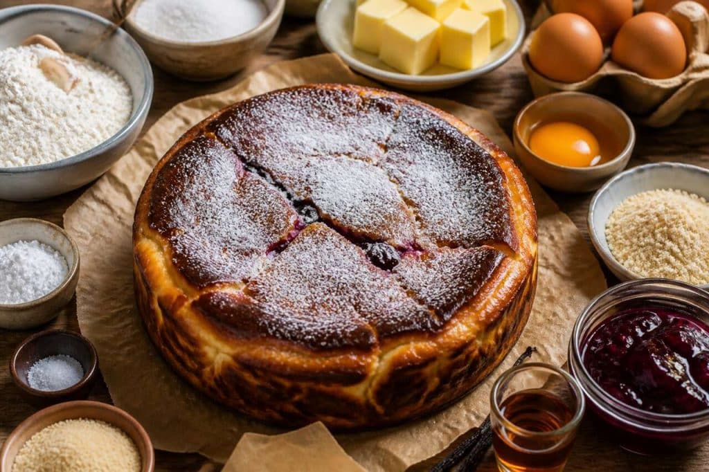 Recette du gâteau basque à la confiture de cerise