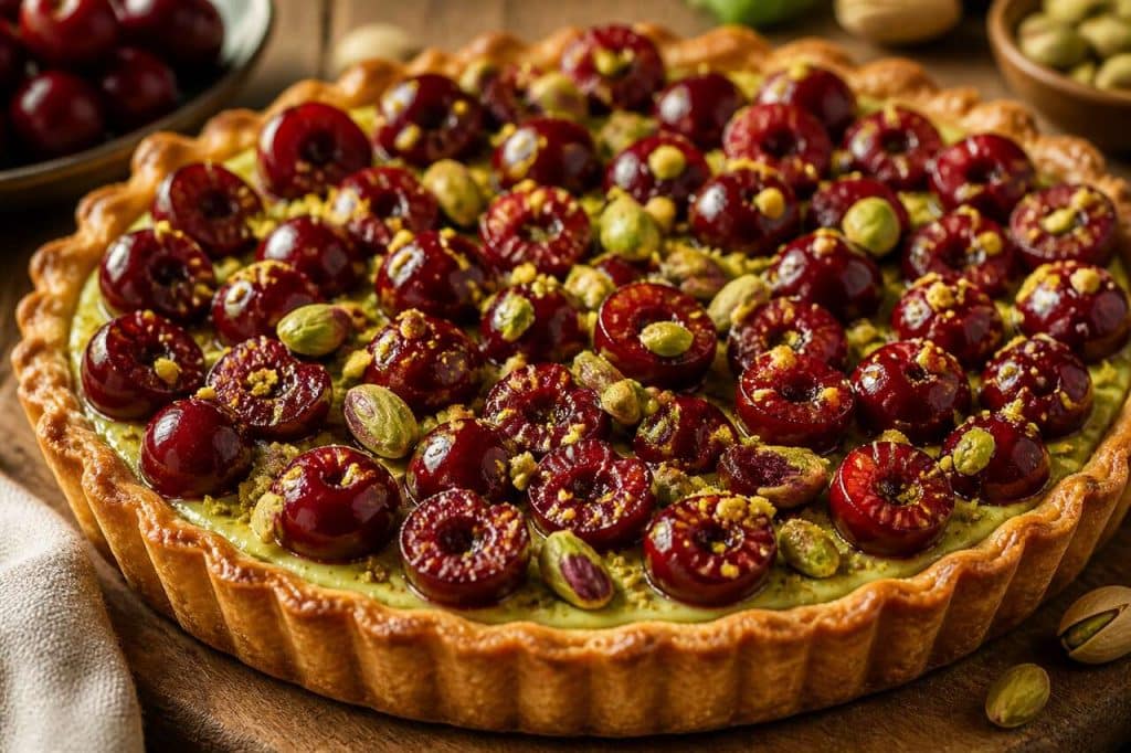 Recette de tarte cerise pistache