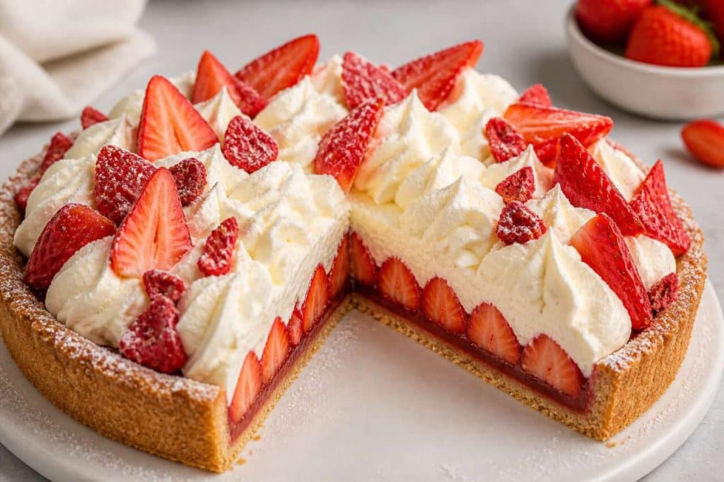 Recette de tarte aux fraises et chantilly vanille