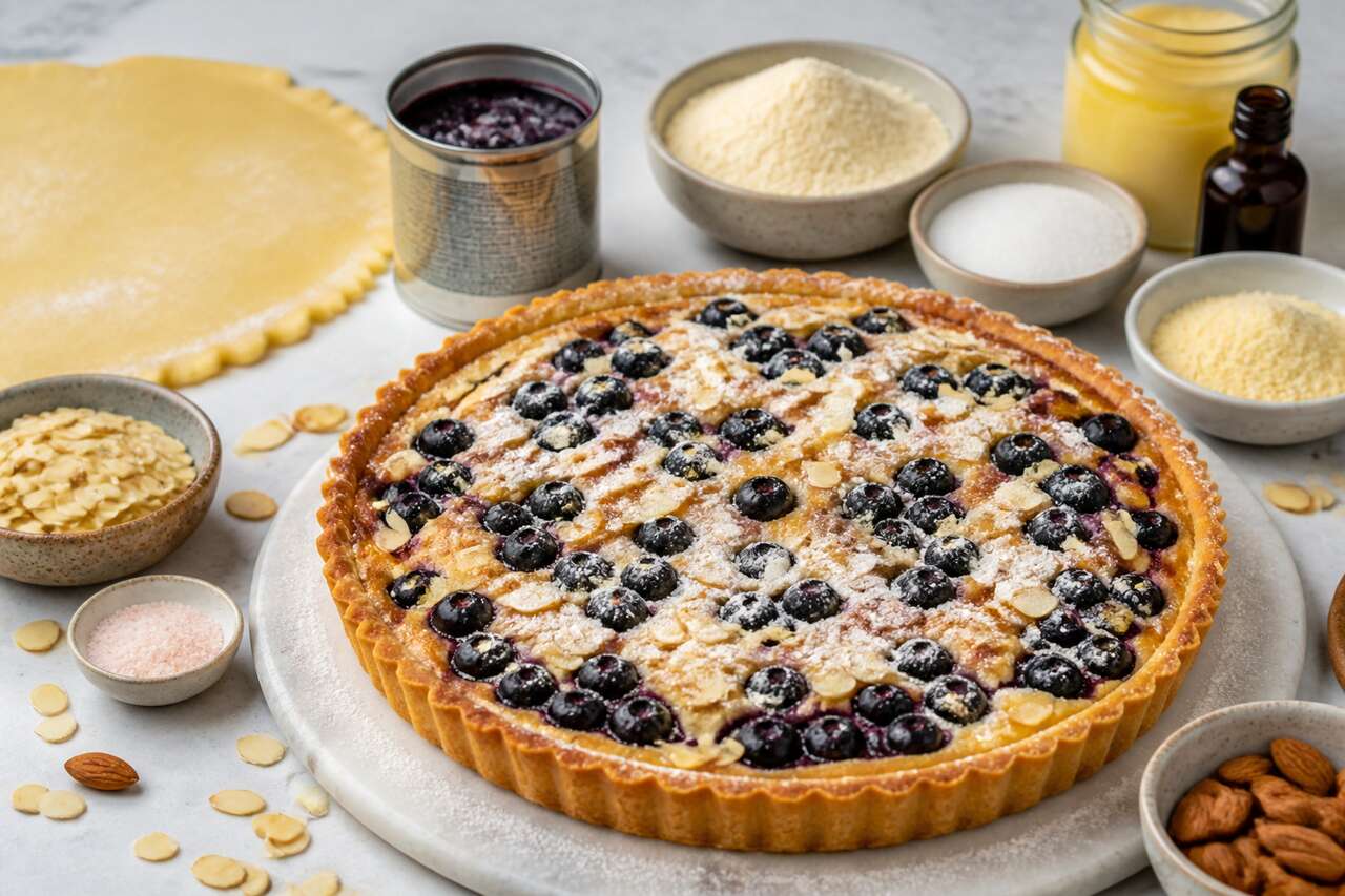 Recette de tarte amandine aux myrtilles