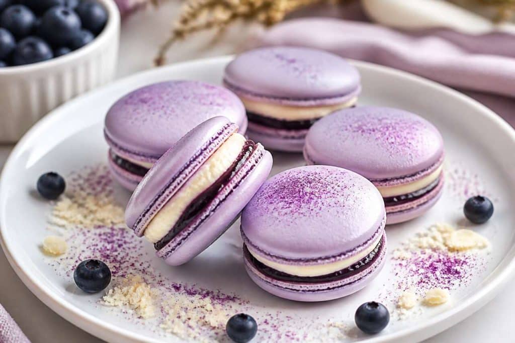 Recette de macarons vanille-myrtille