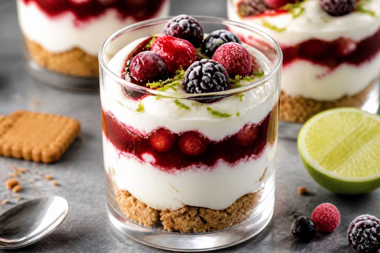 Recette de verrine au citron vert et fruits rouges