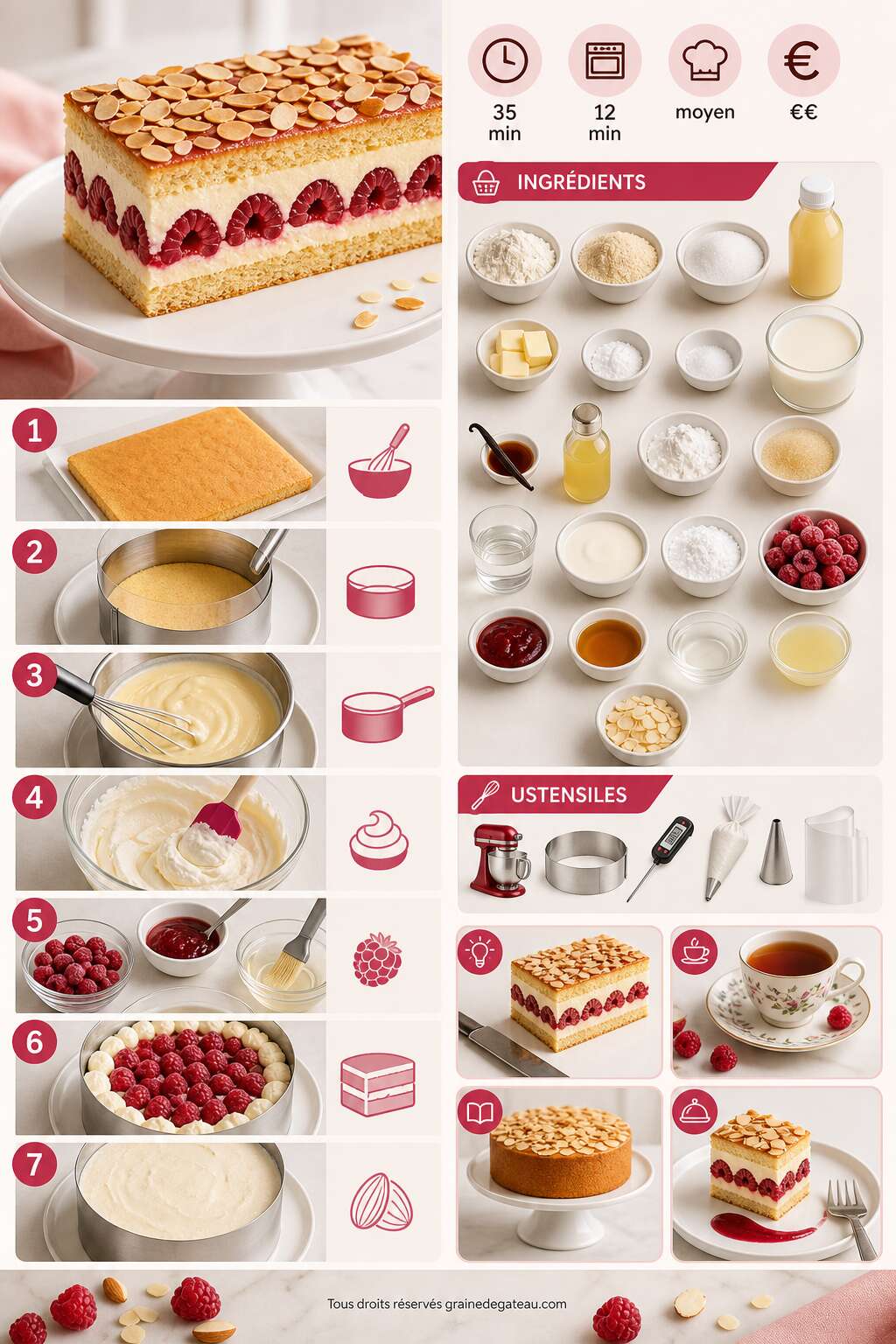 Fiche recette Recette du framboisier de Christophe Michalak