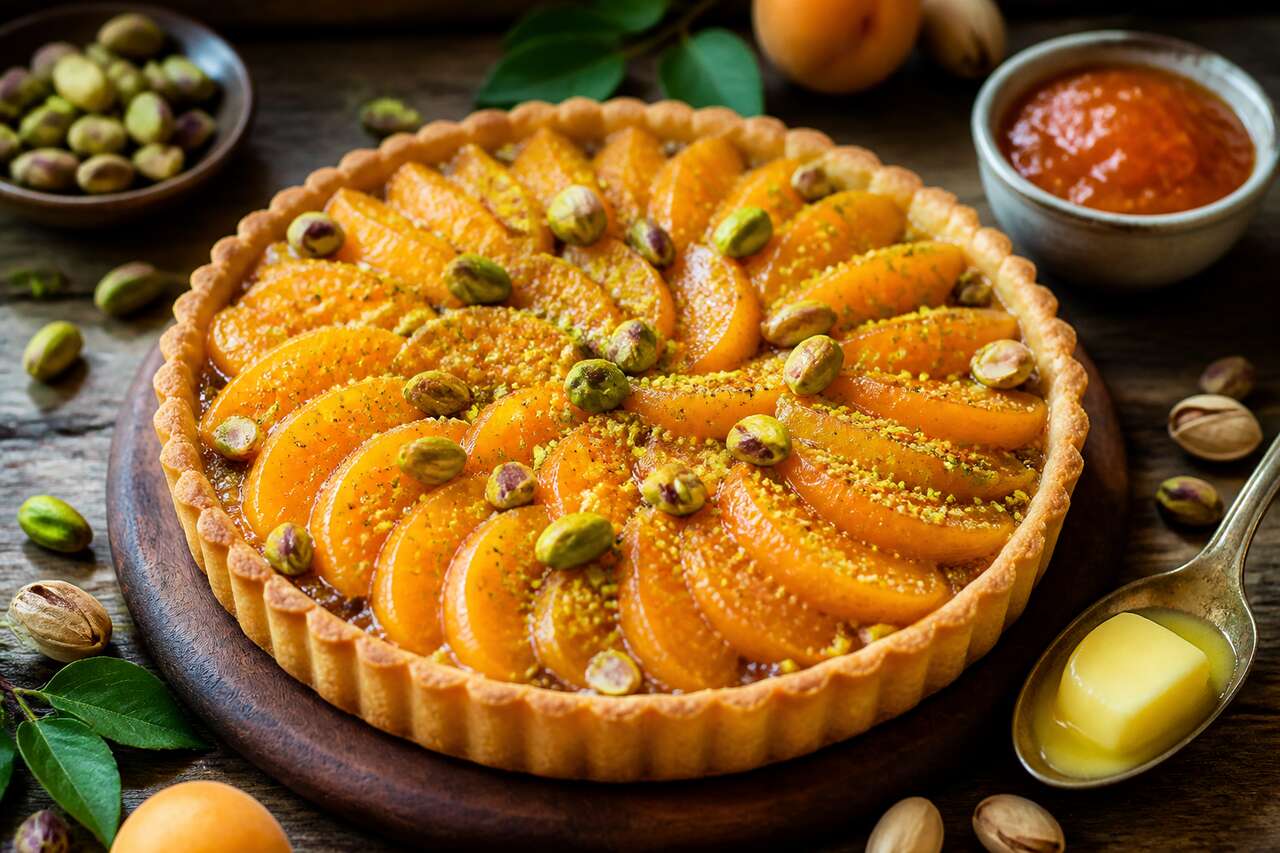 Recette de tarte aux abricots et à la pistache