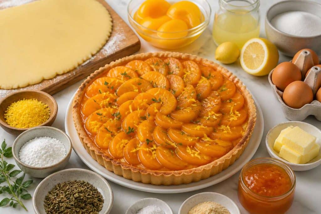 Recette de tarte pêche, verveine et citron de Fanny