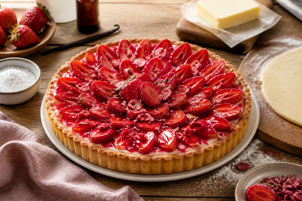Recette de tarte aux fraises maison facile et gourmande