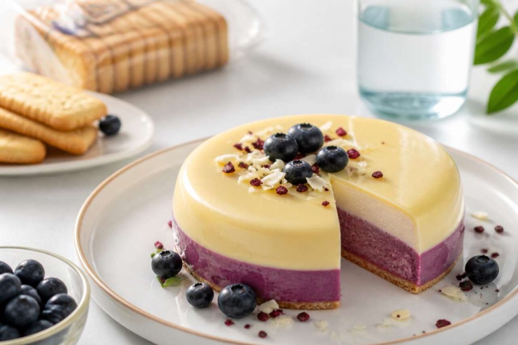 Recette d'entremets myrtille et yuzu