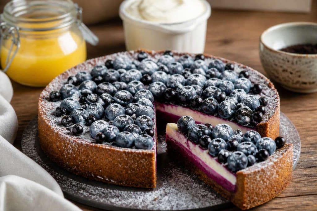 Recette de la tarte mascarpone cassis et myrtille de Cyril Lignac