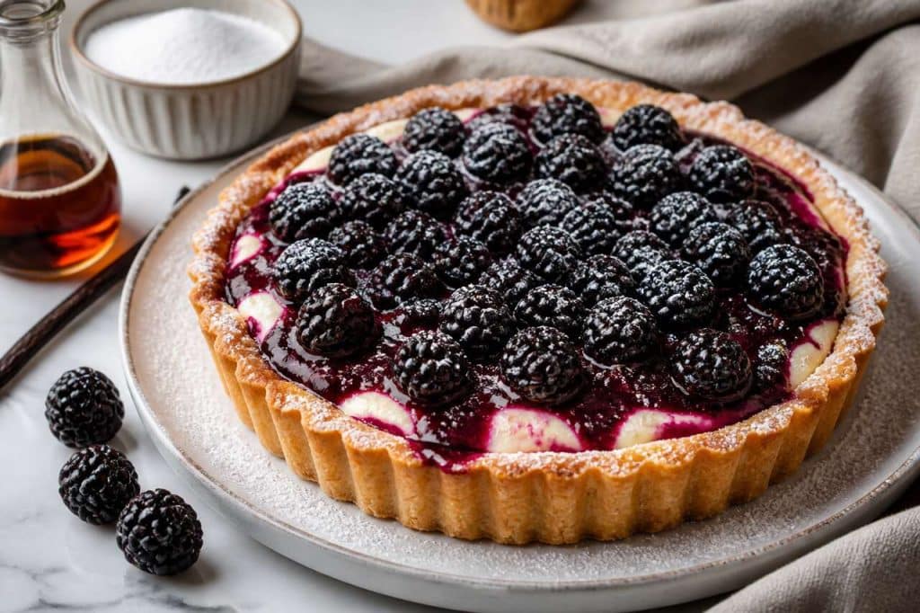 Recette de tarte aux mûres et à la vanille