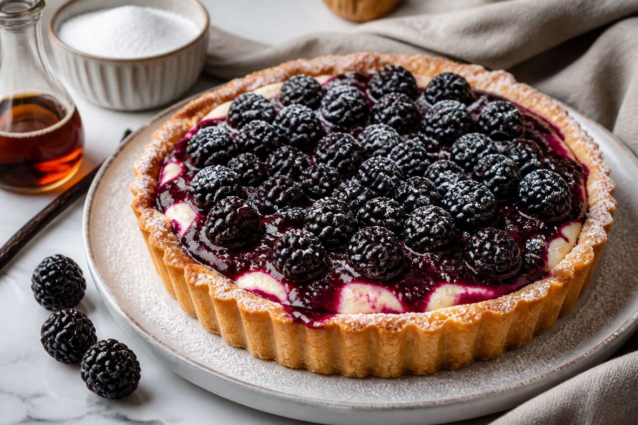 Recette de tarte aux mûres et à la vanille