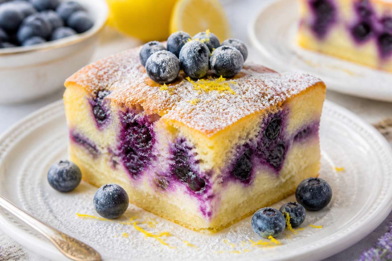 Recette du gâteau magique aux myrtilles et au citron