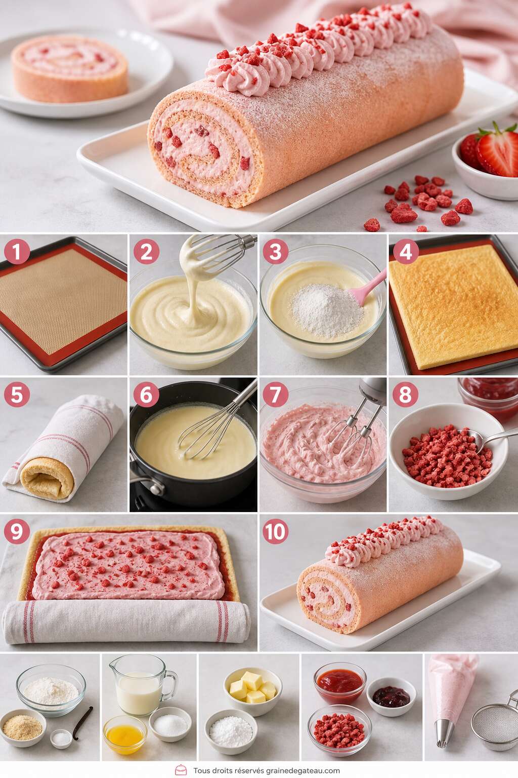 Fiche recette Recette du fraisier roulé inspiré de Christophe Renou Fiche recette Recette du fraisier roulé inspiré de Christophe Renou