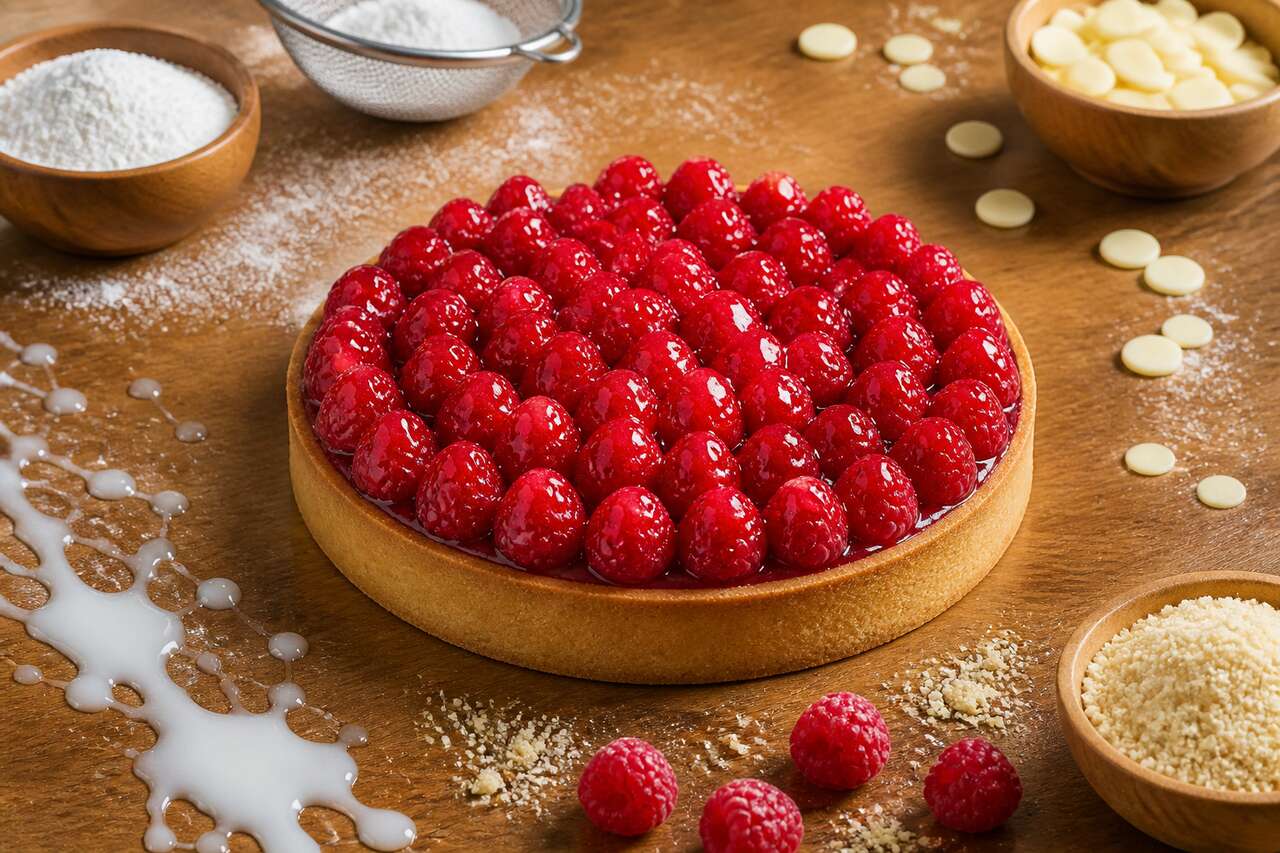 La recette de la tarte à la framboise de Cyril Lignac