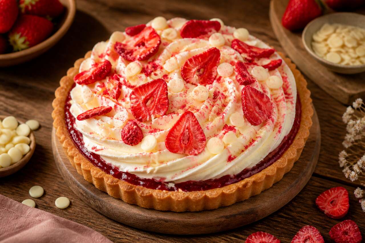 Recette de la tarte aux fraises à la crème diplomate