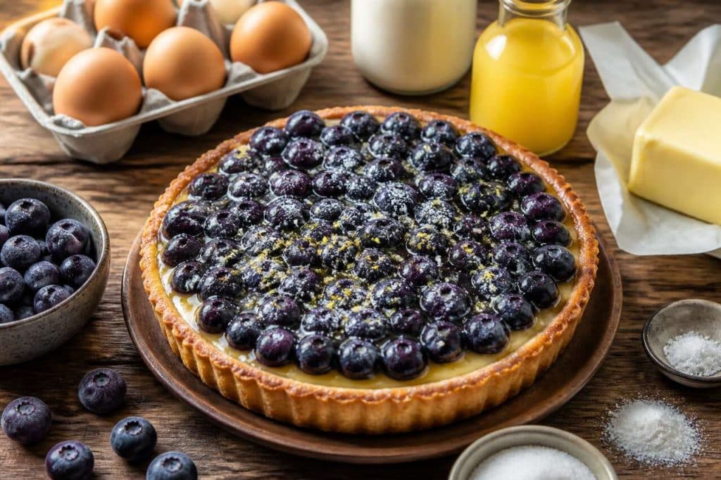 Recette de tarte à la myrtille et au yuzu