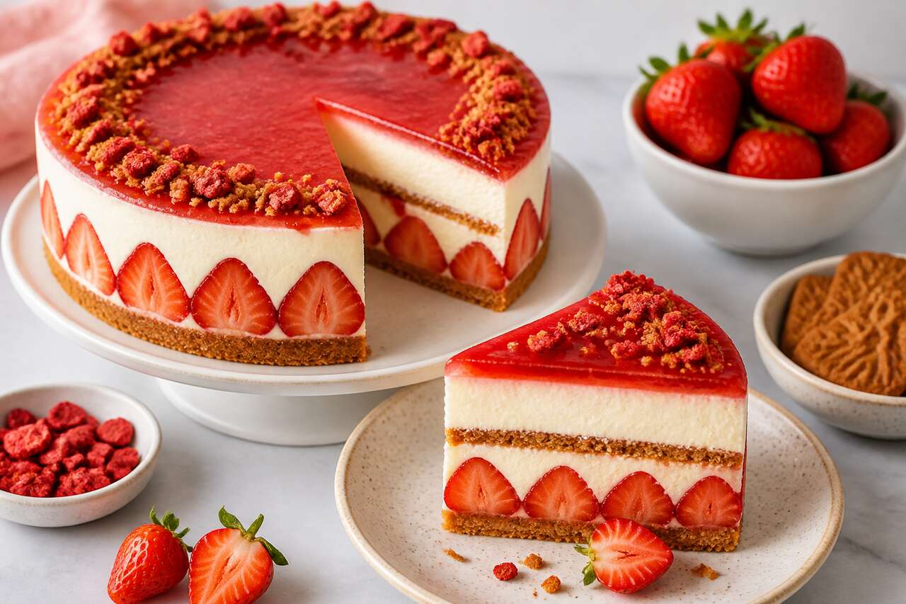 Recette de gâteau glacé à la fraise