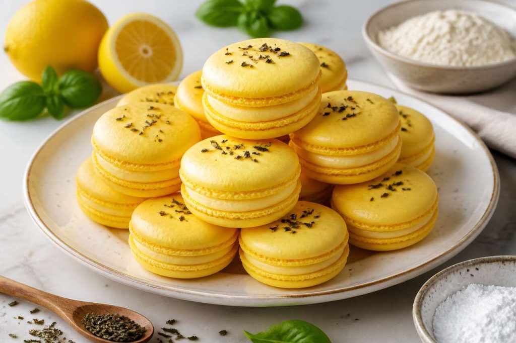 Recette de macarons citron basilic