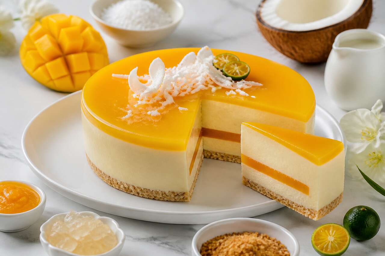Recette d'entremets mangue, coco et kalamansi
