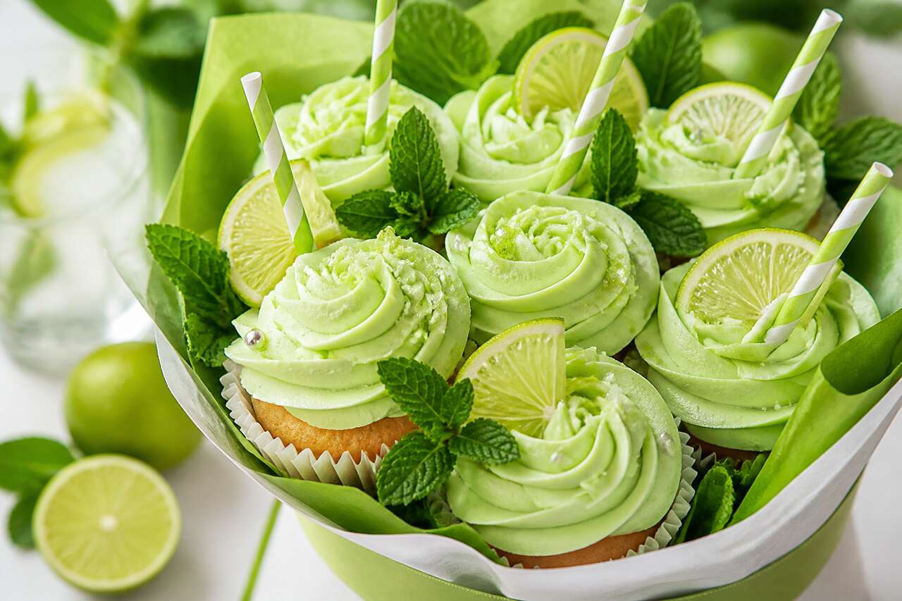 Recette de cupcakes mojito en bouquet