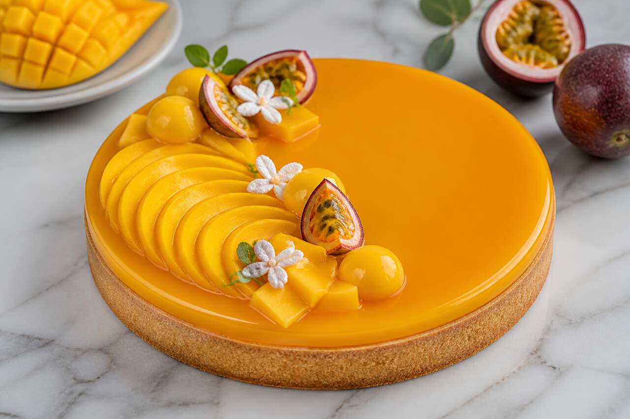 Recette de tarte mangue et fruit de la passion inspirée d'Éric Kayser