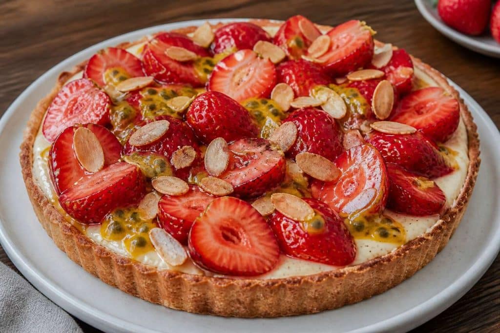 Recette de tarte aux fraises et panna cotta exotique