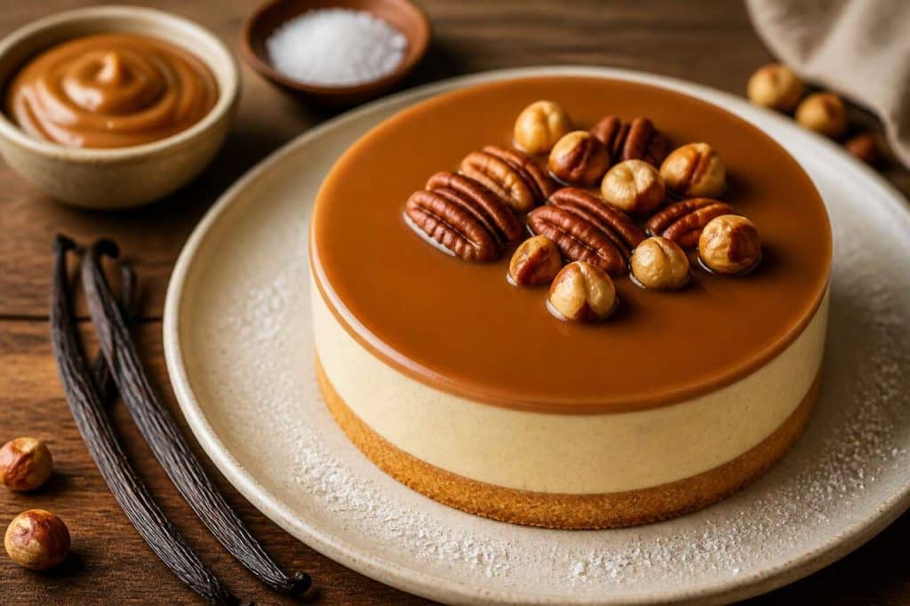 Recette d'entremets vanille, caramel, noix de pécan et noisette