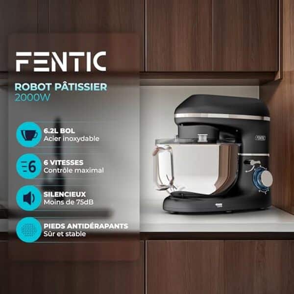 Découvrez notre test détaillé du robot pâtissier Fentic 2000W : puissance, polyvalence et tous les critères pour bien choisir votre robot culinaire.