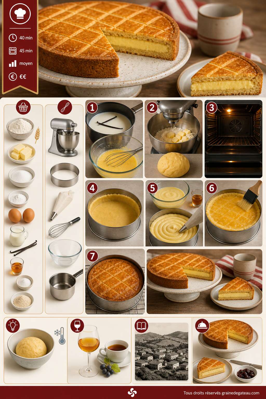 Fiche recette Recette du gâteau basque de Pablo Gicquel Fiche recette Recette du gâteau basque de Pablo Gicquel