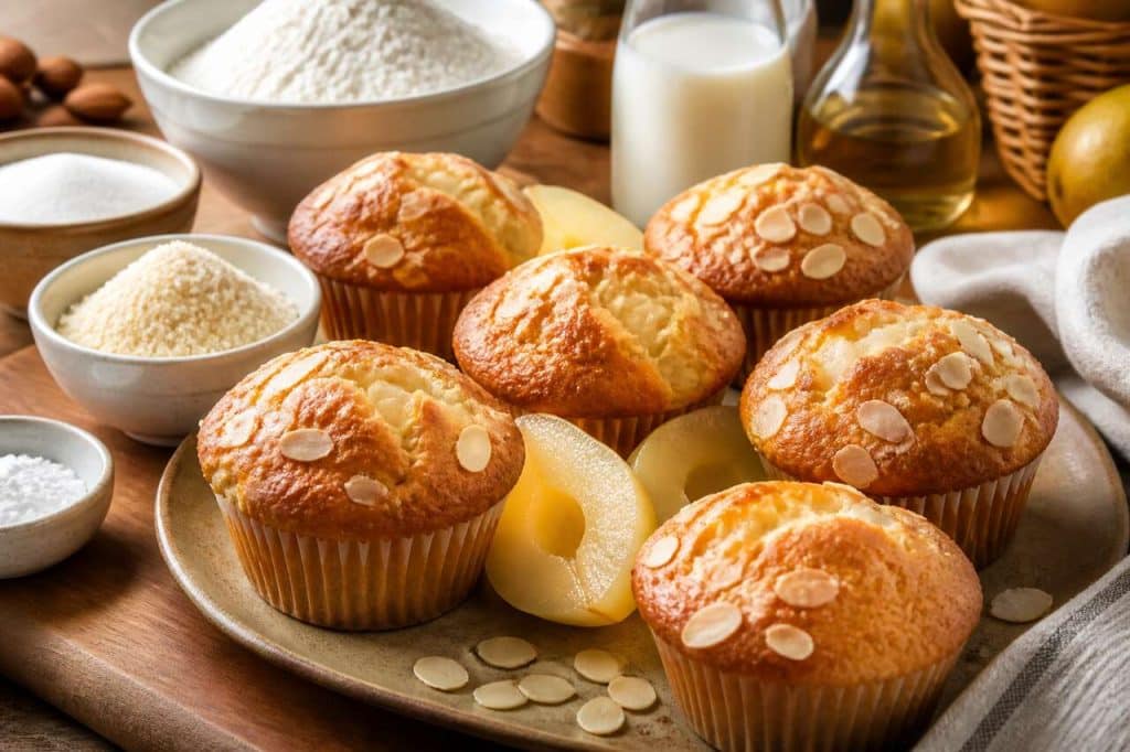 Recette de muffins aux poires et aux amandes