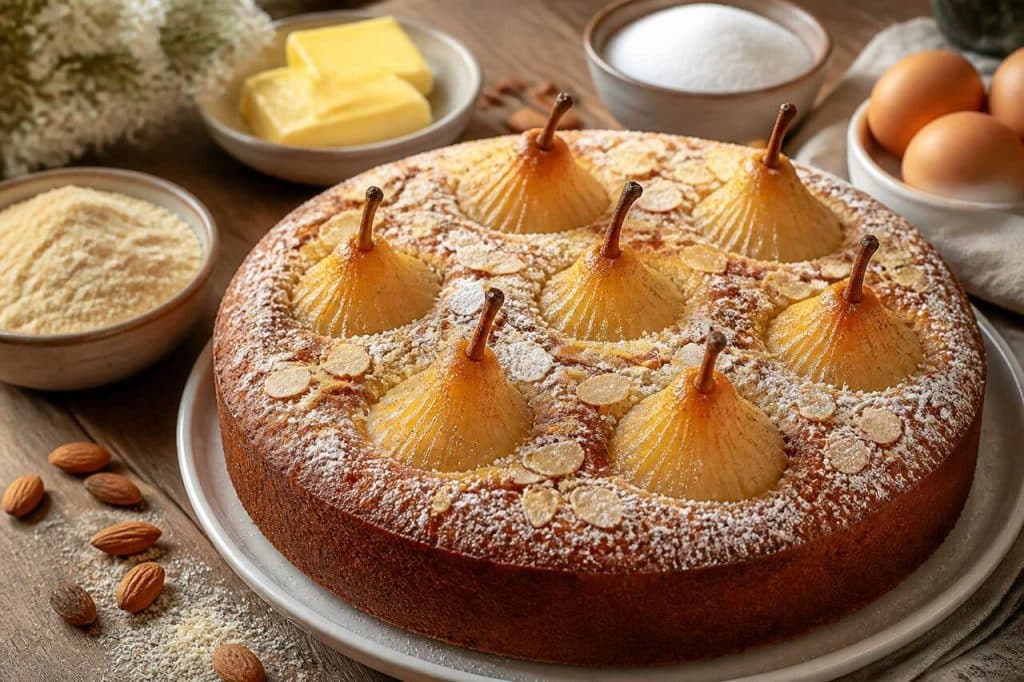 Recette de gâteau aux poires entières et aux amandes