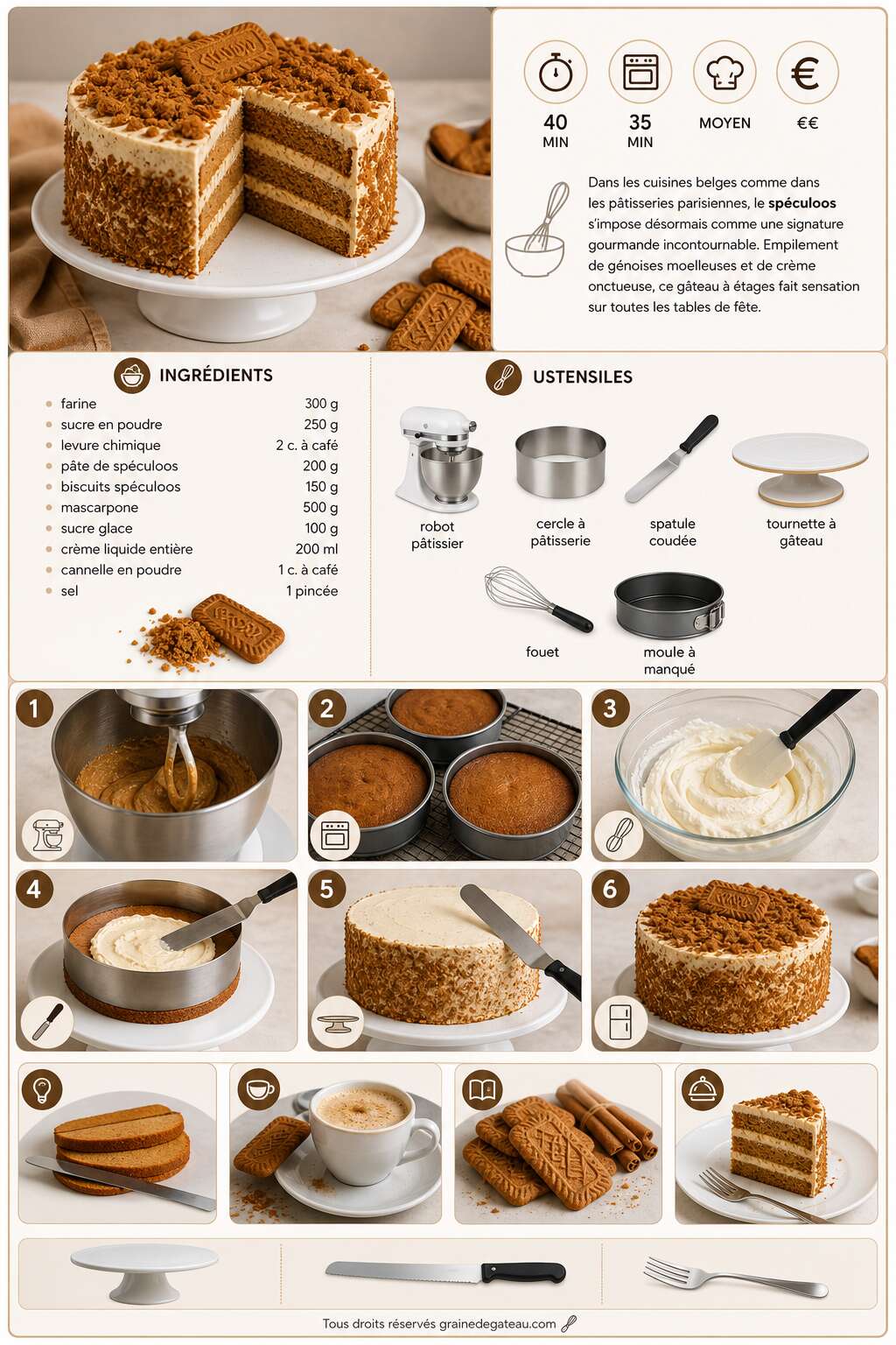 Fiche recette Recette du layer cake au spéculoos Fiche recette Recette du layer cake au spéculoos
