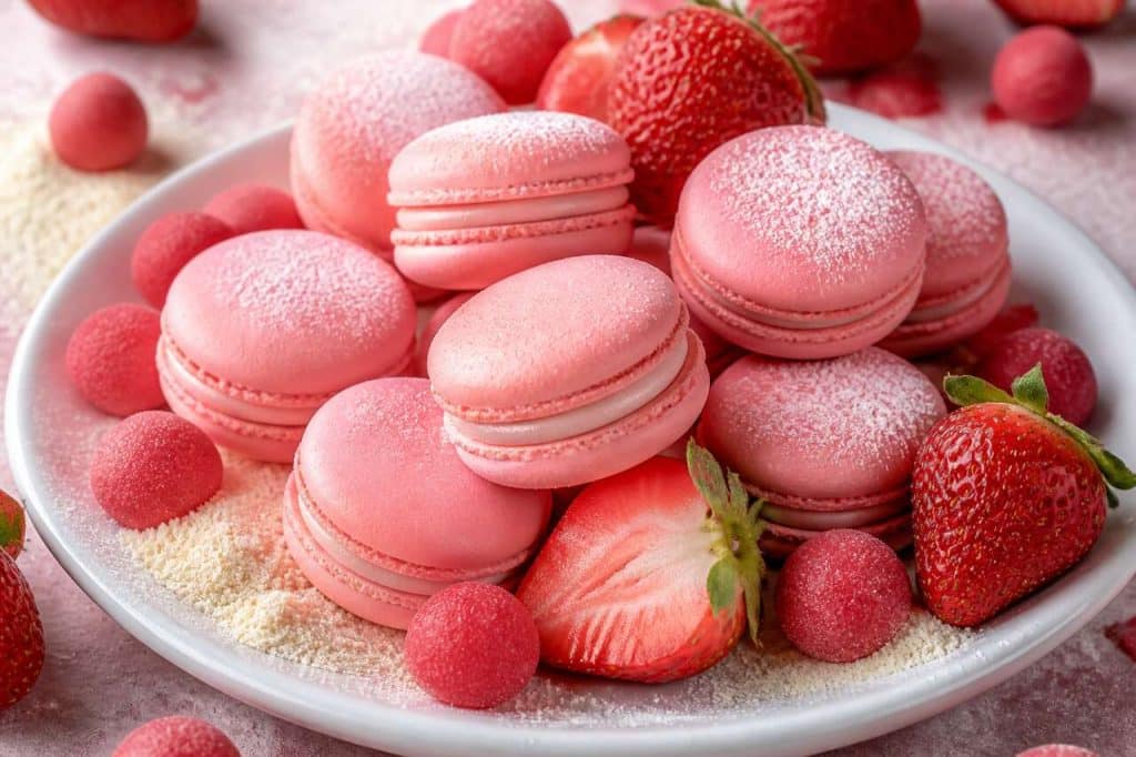Recette de macarons Barbapapa à la fraise Tagada