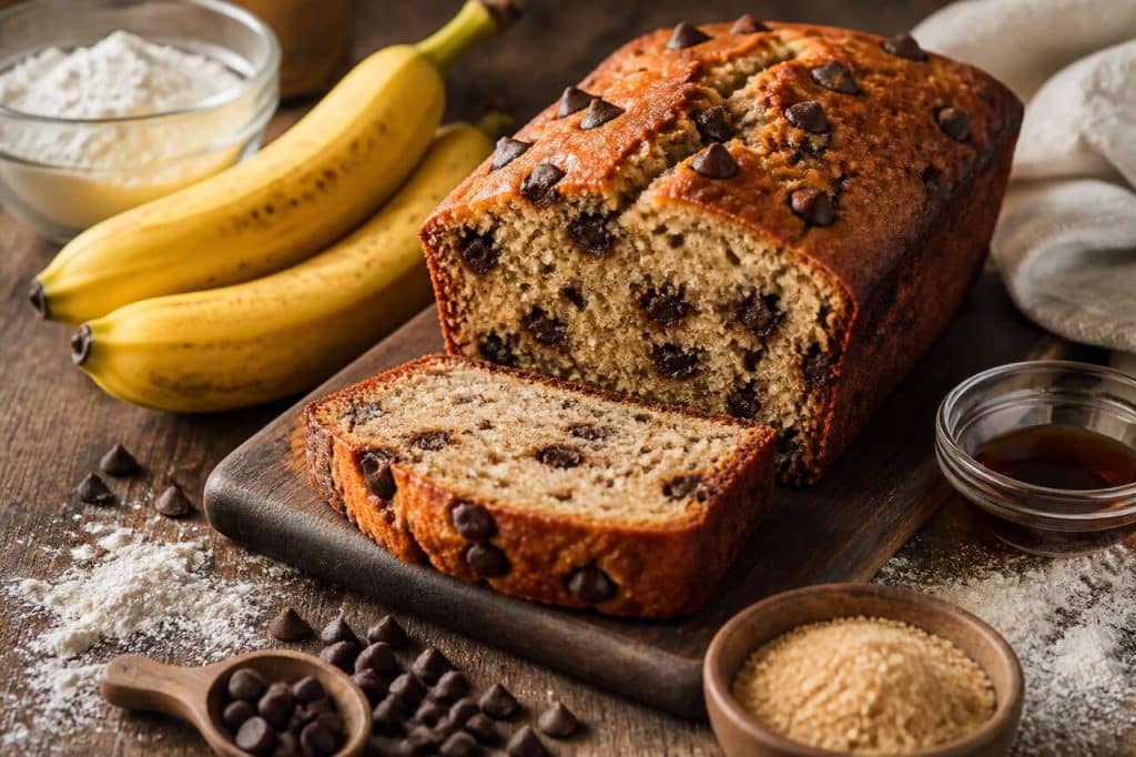 Recette du cake à la banane et pépites de chocolat