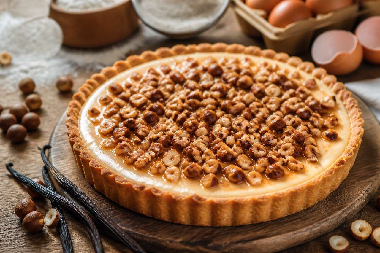 Recette de tarte vanille noisette