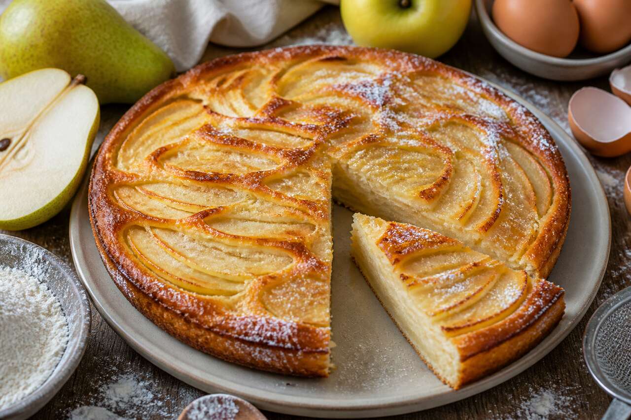 Recette du gâteau invisible aux pommes et aux poires