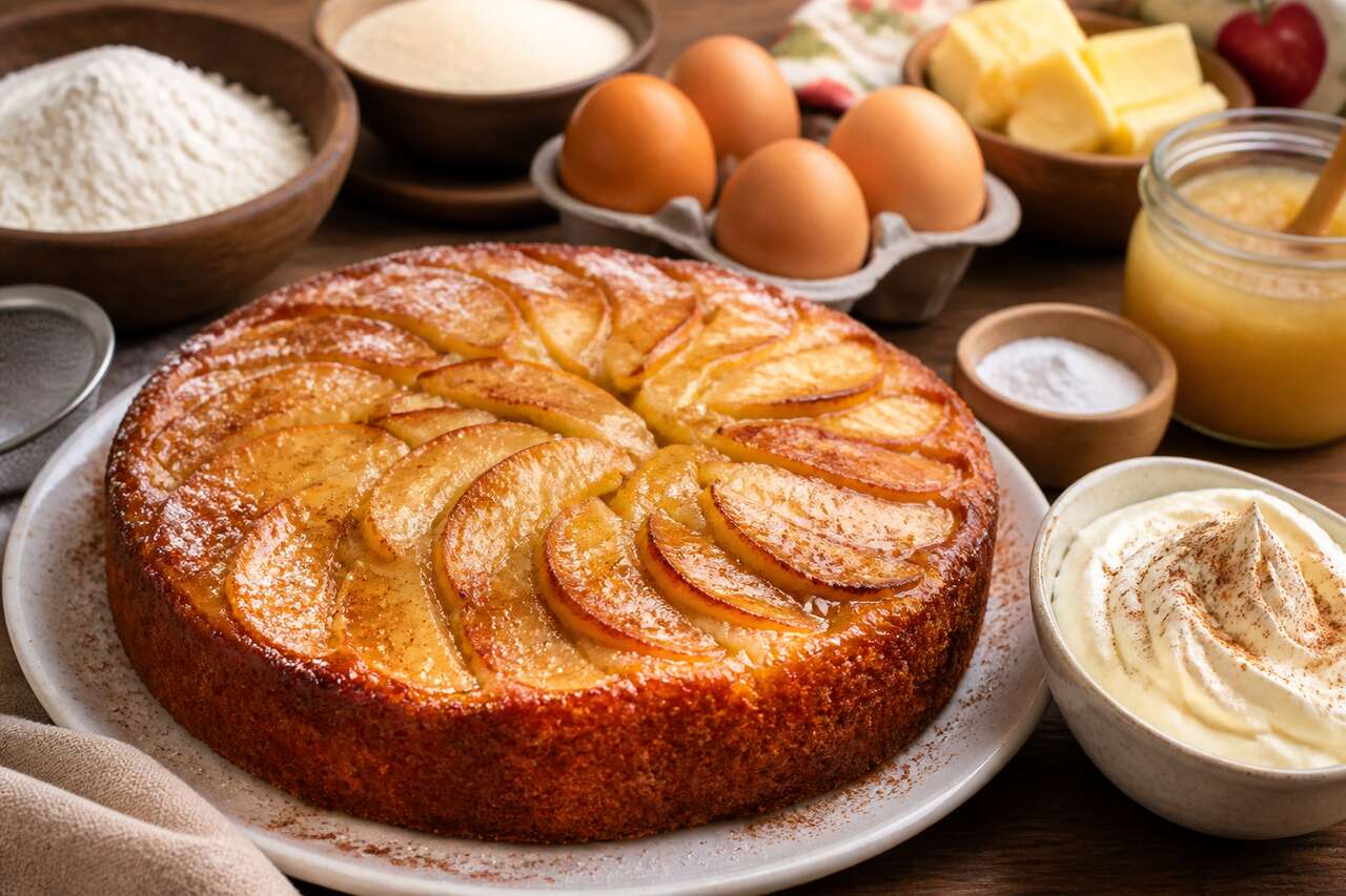 Recette du gâteau aux pommes et mascarpone