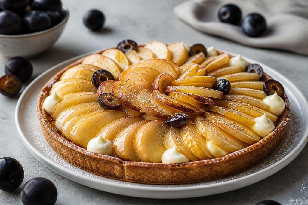 Recette de tartelette pomme, vanille et prunelle de Troyes